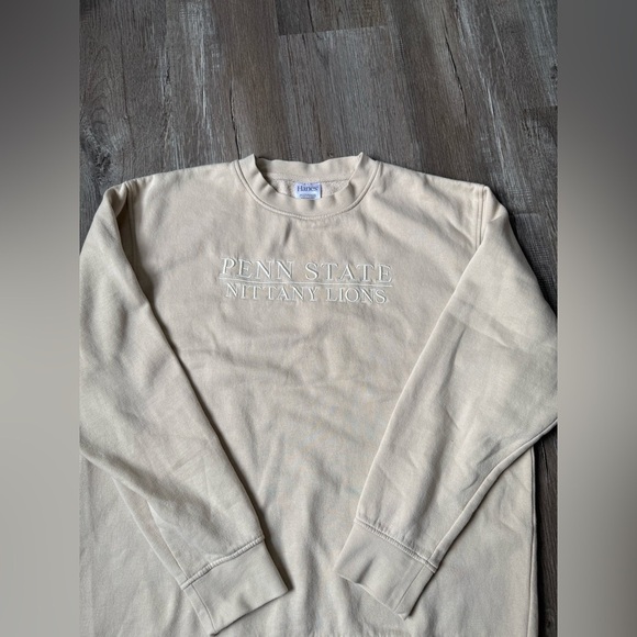 VTG Penn State Nittany Lions Sweatshirt Crewneck Embroidered Beige White Size L - Picture 4 of 12